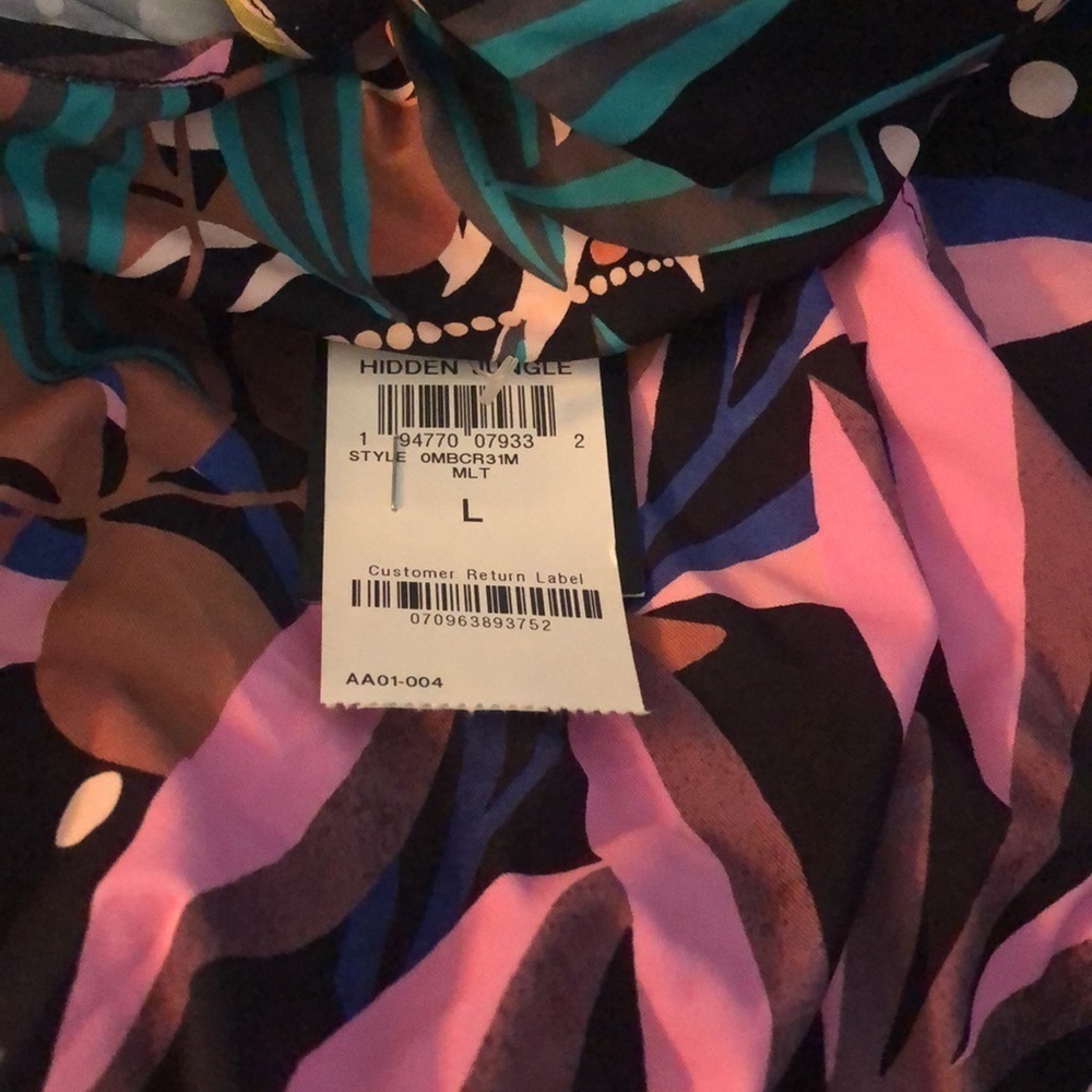 Bar III MULTI Hidden Jungle Printed Tunic Cover-up, US Large - Picture 4 of 4